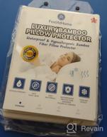 img 1 attached to Stay Cool And Comfortable With FeelAtHome'S Waterproof Bamboo Pillow Covers - King Size Pack Of 2 - Soft And Fibre Fabric Zippered Cases review by Jon Russell