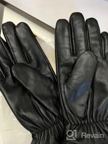 img 7 attached to Кожаные перчатки с сенсорным экраном для мужчин - теплые перчатки для холодной погоды для вождения от Vislivin