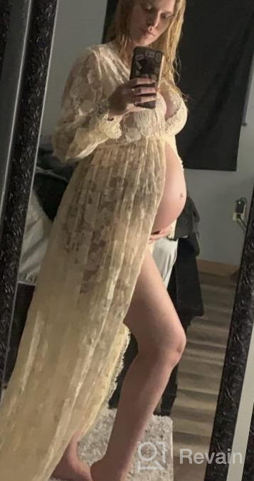 img 1 attached to Show Off Your Baby Bump In Style With ZIUMUDY Maternity Lace Maxi Dress For Photography review by Josh Cox