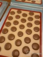 img 1 attached to Silicone Macaron Baking Mat - Full Sheet Size (Thick & Large 24 1/2" X 16 1/2") - Non Stick Silicon Liner For Large Bake Pans, Trays & Rolling, Macaroon/Pastry/Cookie/Bun Making - Professional Grade review by Chris Fisher