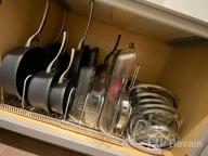 картинка 1 прикреплена к отзыву Органайзер для 10+ крышек сковородок и кастрюль - держатель стеллажа AHNR для расширяемого органайзера сковород и кастрюль в кухонном шкафу или кладовке, с 10 регулируемыми отделениями (светло-коричневый). от John Ford