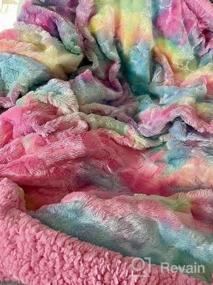 img 6 attached to Super Soft Faux Fur Throw Blanket With Premium Sherpa Backing For Warmth And Comfort - Ideal Decorative Piece For Bedroom, Sofa, And Floor In Light Rainbow Color - Throw Size (50"X60") By NEWCOSPLAY
