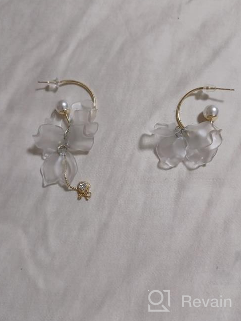 img 1 attached to 🌸 Bohemian Resin Acrylic Petals Dangle Earrings - Handmade, Lightweight, Long Drop, Tiered Flower Earrings for Women and Girls – Exaggerated Floral Tassel Statement Jewelry Gifts review by Ashley Godwin