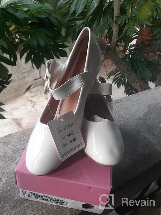 img 1 attached to 👠 ADAMUMU Girls Low Heel PU Dress Shoes for Wedding - Little Big Kids review by Loren Rindfleisch