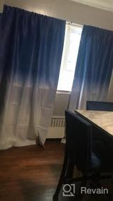 img 5 attached to Светоблокирующие шторы Ombre для гостиной и спальни - градиентные оконные шторы Yakamok Rod Pocket с синими и серовато-белыми оттенками, теплоизоляцией и 2 панелями (52X84 дюйма)