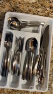 img 1 attached to Deedro 60 Piece Stainless Steel Flatware Set: Complete Service For 12 With Mirror Polished Finish, Durable Cutlery Set For Home Kitchen, Dishwasher Safe review by Matthew Evans