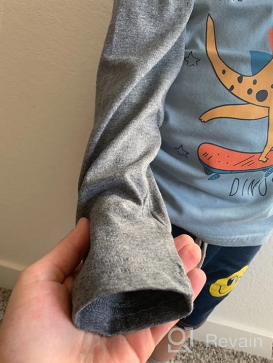 img 1 attached to Cotton Crewneck Long Sleeve Shirts 👕 Set for Toddler Boys - Tops and Tees review by Isaac Shankar