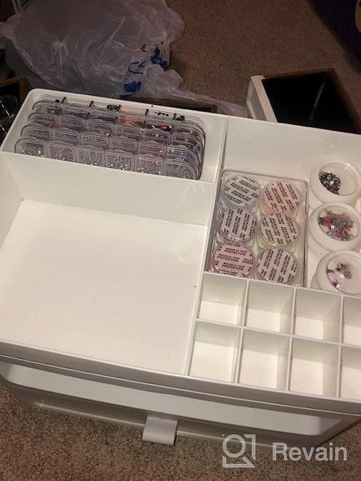 img 1 attached to 192-Slot ARTDOT Storage Container For Diamond Painting Accessories, Art Bead Organizer With Funnel & Tools Kit Rack review by Patrick Lets