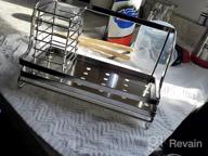 img 1 attached to Stainless Steel Rustproof Kitchen Sink Organizer Caddy With Drain Pan Tray For Sponge Scrubber Brush Dishrag And Dishcloth Holder Rack - ODesign review by Jay Williamson