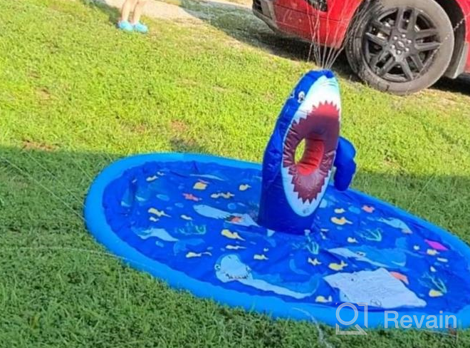 img 1 attached to Get Ready For Fun In The Sun With Our Non-Slip Splash Pad Sprinkler - Perfect For Kids, Dogs And Toddlers 8-12! review by Craig Waters