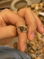 img 1 attached to Mystical Evil Eye .925 Sterling Silver Ring With Abalone Shell Inlay | AeraVida review by Tina Campanita
