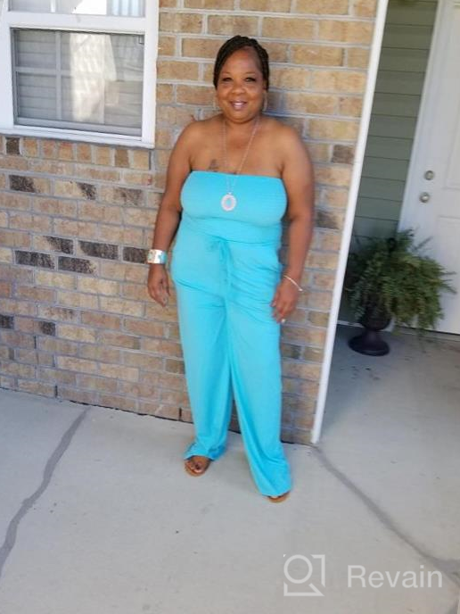 img 1 attached to Stay Chic And Comfy With ECDAHICC'S Women'S Strapless Tube Top Rompers With Pockets review by Brion Pine