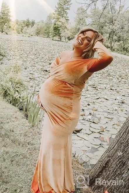 img 1 attached to Capture Beautiful Memories With JustVH Velvet Maternity Photography Dress review by Ricardo Malhotra