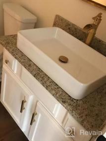 img 6 attached to Modern Rectangular Porcelain Vessel Sink - Kichae 16"X12" Above Counter White Ceramic Vanity Art Basin For Bathroom