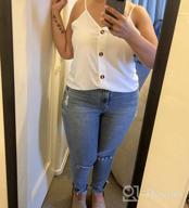 img 1 attached to Women'S V Neck Sleeveless Blouse Button Down Tank Top Loose Casual Strappy Shirt review by Gelin Battle