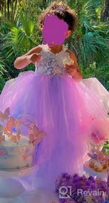 img 7 attached to 🌈 Lace Tulle Rainbow Flower Girls Dress with Spaghetti Straps for Birthday Party Princess Ball Gowns