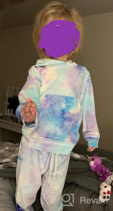 img 1 attached to Fall/Winter Velvet Toddler Baby Girl Tie Dye 2PCS Outfit Set: Long Sleeve Sweatshirt Hoodie Tops And Pants For Stylish Comfort review by Kenneth Rich