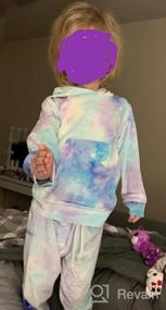 img 5 attached to Fall/Winter Velvet Toddler Baby Girl Tie Dye 2PCS Outfit Set: Long Sleeve Sweatshirt Hoodie Tops And Pants For Stylish Comfort