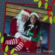 img 1 attached to 6-Piece Unisex Christmas Elf Costume: GRACIN Santa'S Helper Green Velvet Adult Cosplay review by April Jackson