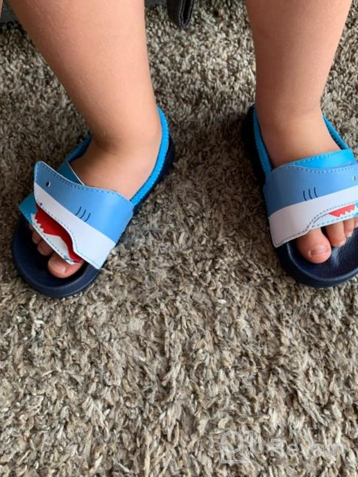 img 1 attached to 🌈 FUNKYMONKEY Rainbow Boys' Toddler Sandals - Outdoor Shoes review by Roy Reeves