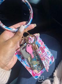 img 8 attached to 🔑 Coolcos Portable Wristlet Bracelet Bangle Wallet Keychain: Handy Wrist Keys Card Holder