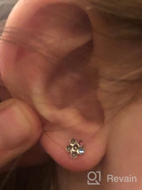 img 1 attached to LUXU kisskids Stainless Steel Girls' Stud Earrings: Colorful Flower CZ Inlaid Toddler Piercing Jewelry with Screw Backs review by Kendra Olvera