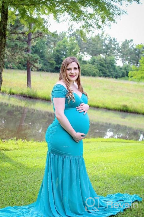 img 1 attached to Gorgeous Off Shoulder Mermaid Gown For Maternity Photo Shoot | ZIUMUDY review by Oliver Phelps