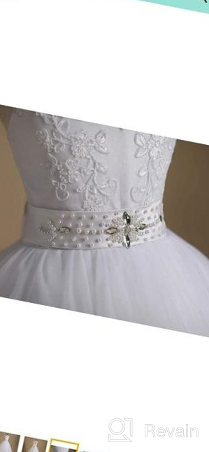 img 1 attached to Tulle Lace Flower Girl Dress: Elegant Maxi Ball Gown with Sash, Beading, and Back Hole for Pageants and Special Occasions review by Kayla Rivera