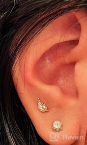 img 5 attached to 🌿 20G Surgical Steel CZ Leaf Cartilage Helix Auricle Tragus Piercing Earrings by Candyfancy for a Comfortable Sleeper Experience