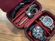 img 1 attached to Portable 2-Watch Travel Case Storage Organizer By ROTHWELL - Fits Watches Up To 50Mm (Black/Grey) review by Djmikis Parker