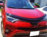 img 1 attached to Auto Ventshade [AVS] Hood Shield Carflector Low Profile, Smoke Color 20055 Fits 2013 - 2018 Toyota RAV4 review by Hugh Starr