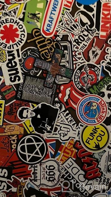 img 1 attached to 100PCS Rock And Roll Music Stickers Pack - Vinyl Waterproof Decals For Electric Guitar, Bass, Drum, Laptop, Skateboard, Motorcycle - Cool Sticker Set Featuring Top Punk Rock Bands - CHNLML Brand review by Juan Grayson