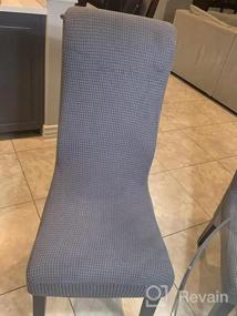 img 5 attached to GoodtoU 6-Pack Чехлы на стулья для столовой - эластичные чехлы для кухни, гостиничных стульев (набор из 4, светло-серый)