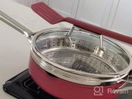 img 1 attached to Ninja CW102RD NeverSticking Premium PossiblePan Set - Including 4-Quart Capacity Pan, Glass Lid, Steamer/Strainer Basket, & Integrated Spatula review by Maurice Morris
