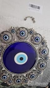 img 6 attached to Erbulus Turkish X-Large Glass Blue Evil Eye Wall Hanging Ornament Round Design - Metal Home Decor - Nazar Bead Amulet Protection Good Luck Charm Gift (Blue)