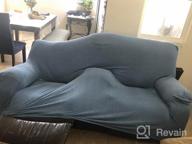 img 1 attached to Transform Your Sofa With JINAMART'S Stretch Elastic Slipcover - Navy Blue, Large, 3-Seat Sofa review by Ana Ramos