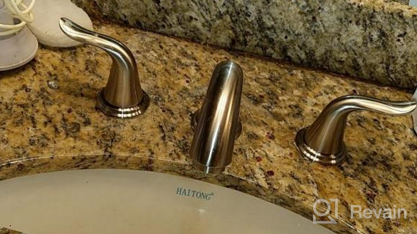 img 1 attached to WOWOW Widespread Bathroom Faucet Brushed Gold Bathroom Sink Faucet 3 Hole Vanity Faucet 2 Handle Basin Faucet 8 Inch Mixer Tap With Pop Up Drain And Supply Hose review by David Hayden