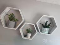 img 1 attached to Versatile And Chic Set Of 3 Hexagon Floating Shelves For Home And Office review by Stephanie Pratt