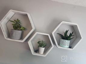 img 6 attached to Versatile And Chic Set Of 3 Hexagon Floating Shelves For Home And Office
