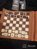 img 1 attached to Travel In Style With Woodronic'S Upgraded 3-In-1 Backgammon Chess Checkers Set In Navy Blue review by Trevor Rodke