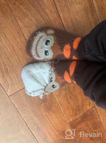 img 6 attached to LANLEO Kids Boys Girls Cute Animal Slipper Socks - Fuzzy Soft Warm Thick Fleece Lined Winter Socks for Children's Christmas Stockings