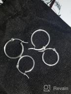 img 1 attached to Stainless Steel Round Hoop Earrings For Women - 8 Pairs 2 Style Twisted Silver Tone 10MM, 12MM, 15MM & 20MM Set review by Andre Hawkins
