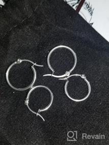 img 6 attached to Stainless Steel Round Hoop Earrings For Women - 8 Pairs 2 Style Twisted Silver Tone 10MM, 12MM, 15MM & 20MM Set