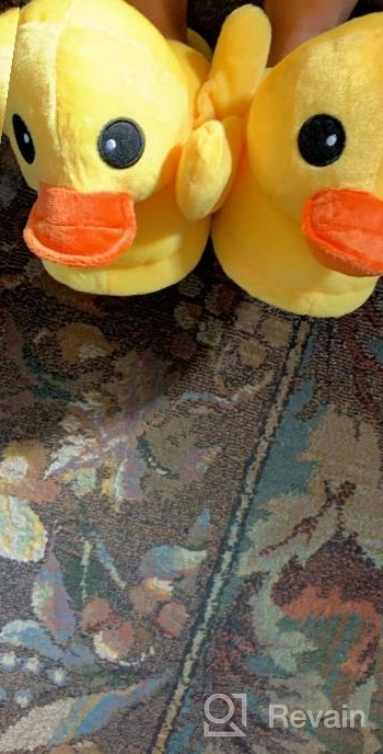 img 1 attached to Cute Plush Rubber Duck Slippers For Warm Winter Comfort review by Ralph Foster