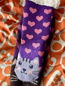 img 8 attached to LANLEO Kids Boys Girls Cute Animal Slipper Socks - Fuzzy Soft Warm Thick Fleece Lined Winter Socks for Children's Christmas Stockings