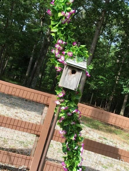 img 1 attached to 2Pcs 15Ft Morning Glory Artificial Vines - Perfect For Outdoor Wedding Hanging Baskets Decor! review by Mark Saric