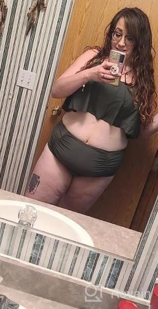 img 1 attached to Plus Size Women'S High Waisted 2 Piece Swimsuit By Sovoyontee review by Emily Morris