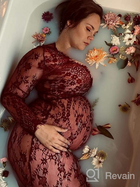 img 1 attached to Maternity Dress For Photography Baby Shower Long Gown Lace Nightgown Oversized Bikini Cover Up COSYOU review by Dionne Reyes