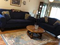 img 1 attached to Transform Your Sofa With JINAMART'S Stretch Elastic Slipcover - Navy Blue, Large, 3-Seat Sofa review by Crystal Montanez