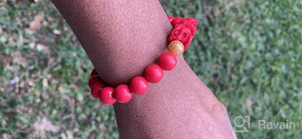 img 1 attached to 💰 Feng Shui Red Bead Bracelet with Pi Xiu Charm for Prosperity and Wealth Attraction - Perfect for Men and Women review by Shah Nelson
